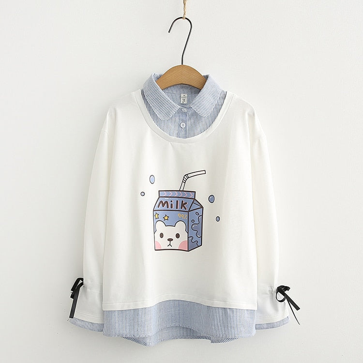 Kawaii Bear Milk Harajuku Sweater – Limited Edition