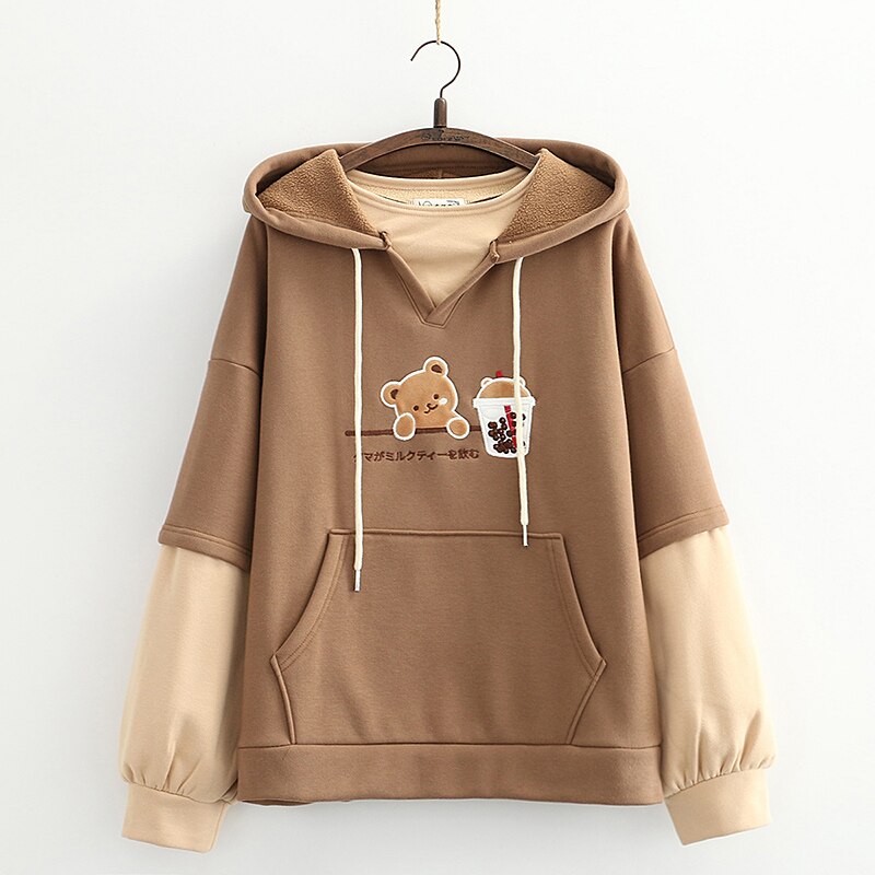 Kawaii Bear Bubble Tea Harajuku Hoodie – Special Edition