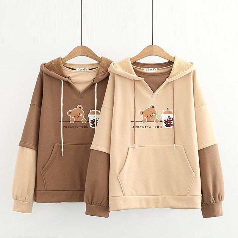 Kawaii Bear Bubble Tea Harajuku Hoodie – Special Edition