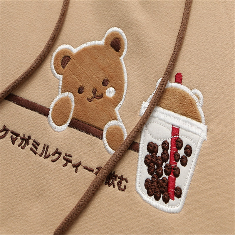 Kawaii Bear Bubble Tea Harajuku Hoodie – Special Edition