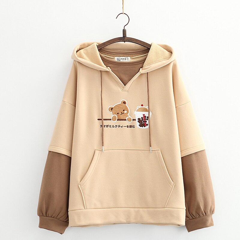 Kawaii Bear Bubble Tea Harajuku Hoodie – Special Edition