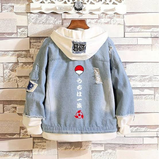 Denim Patch Hoodies Jacket