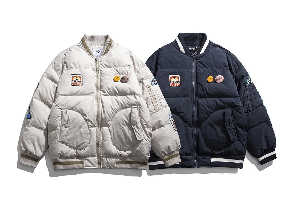 Low Neck Collar Over Puffer Jacket