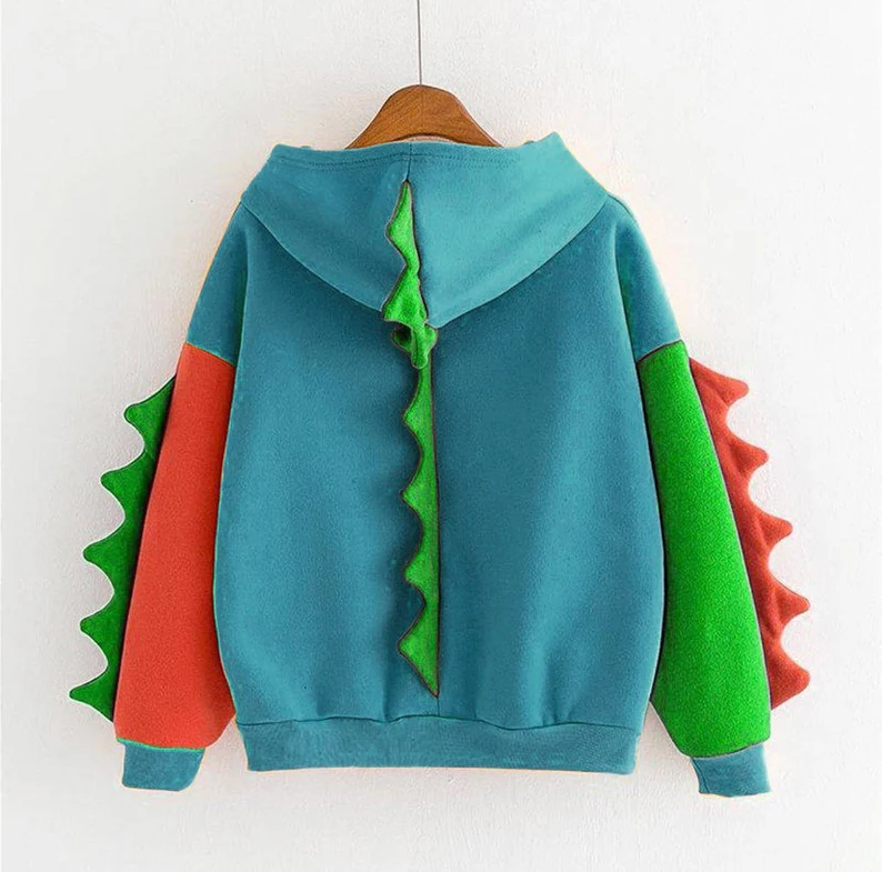 Cute Dinosaur Hoodie Dinosaur Spine Hoodie , 3D Dinosaur Hoodie , Funny Adult Animal Hoodie Funny Dino Hoodie Costume