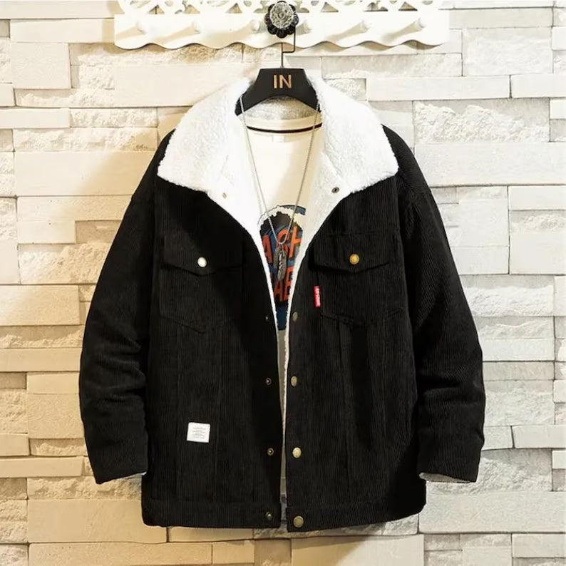 Men's Thick Corduroy Padded Jacket Casual Padded Jacket man Vintage Corduroy Coat Winter autumn retro warm casual jacket men Christmas gift