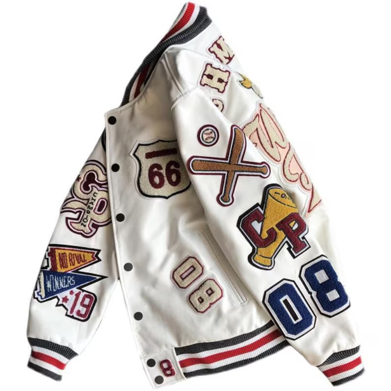 Bomber jacket, Mens leather jacket, Racing jacket, Varsity jacket, Baseball jacket.