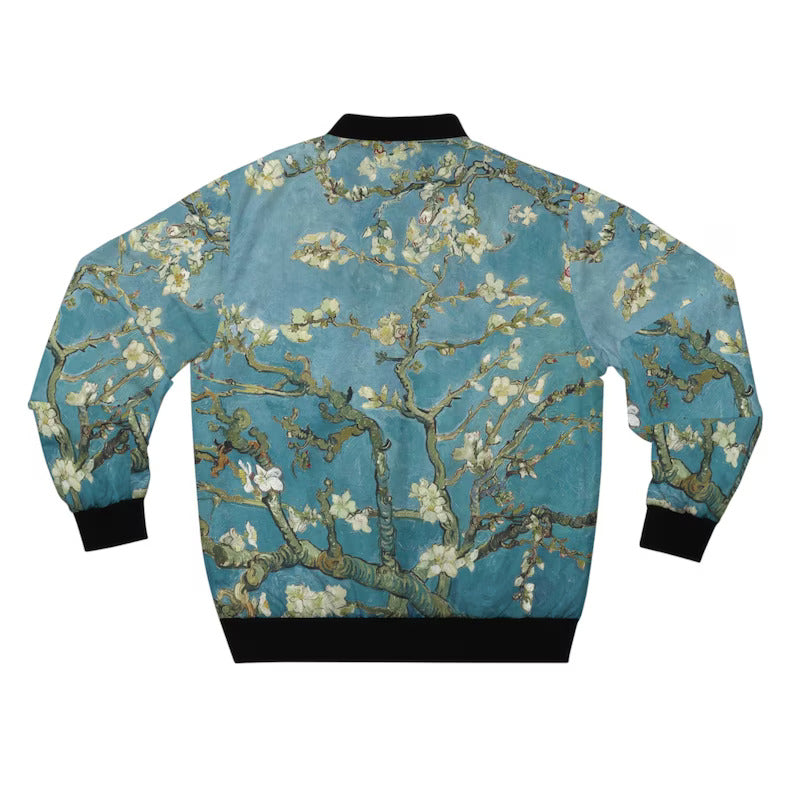 Van Gogh Almond Blossom Men's Bomber Jacket (AOP),All Over Ptint Trendy Bomber Jacket,Cute Aesthetic Jacket