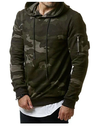 MEN'S CAMOUFLAGE HOODED FLEECE SWEATSHIRT