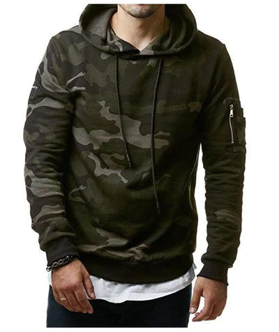 MEN'S CAMOUFLAGE HOODED FLEECE SWEATSHIRT