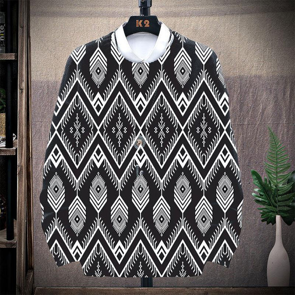 MEN'S RETRO ART PRINT CASUAL SWEATER