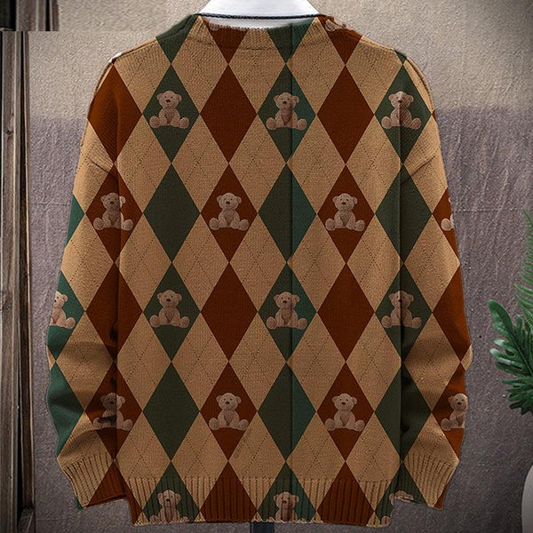 MEN'S RETRO ART PRINT CASUAL SWEATER