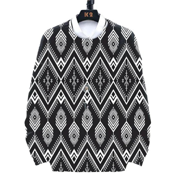 MEN'S RETRO ART PRINT CASUAL SWEATER
