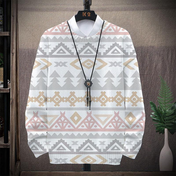 MEN'S RETRO ART PRINT CASUAL SWEATER
