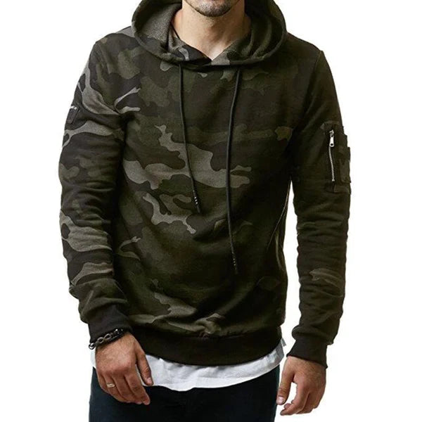 MEN'S CAMOUFLAGE HOODED FLEECE SWEATSHIRT