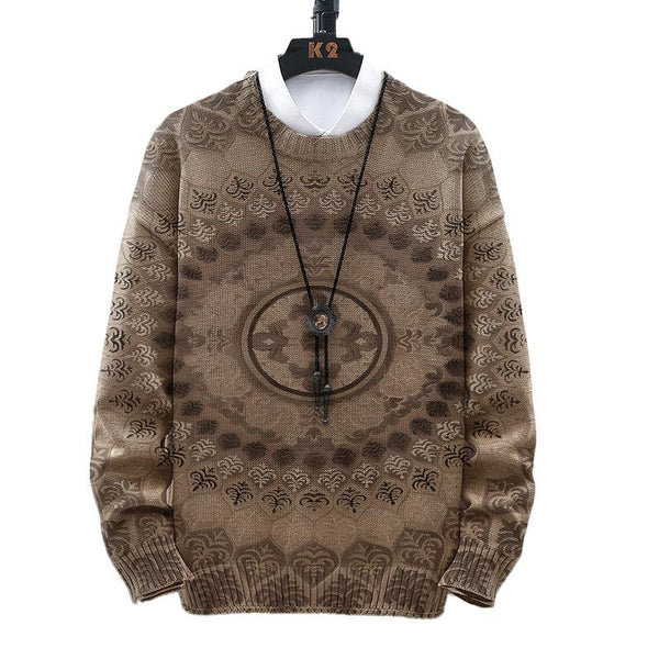 MEN'S RETRO ART PRINT CASUAL SWEATER