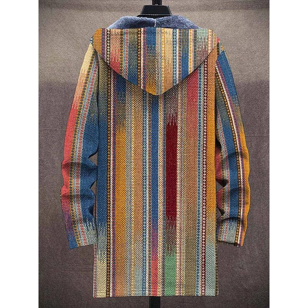 MEN'S PRINTED HOODED FLEECE JACKET
