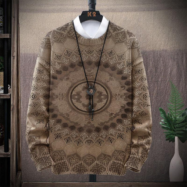 MEN'S RETRO ART PRINT CASUAL SWEATER