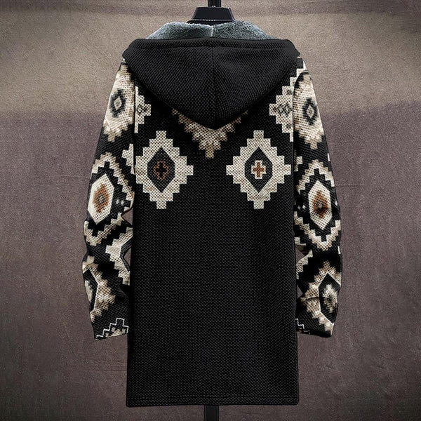 MEN'S PRINTED HOODED FLEECE JACKET