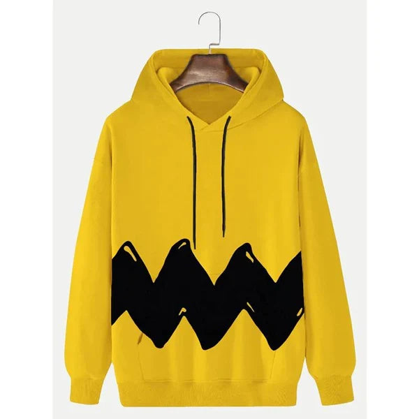 MEN'S ROUND NECK SWEATSHIRT SIMPLE LETTER PRINT HOODED SWEATSHIRT