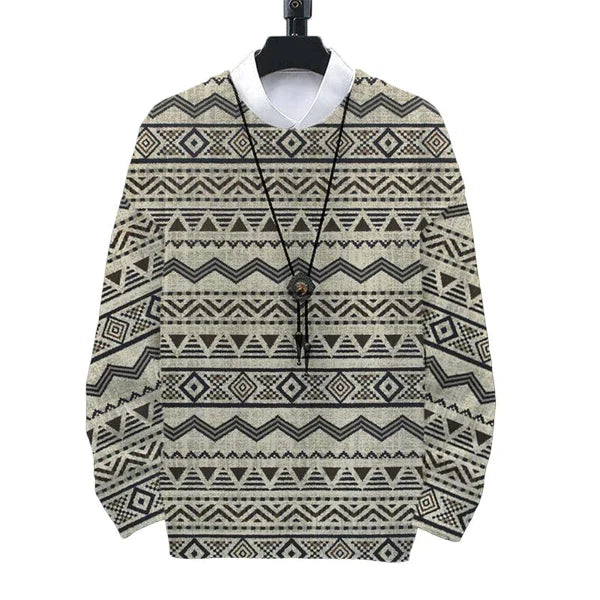 MEN'S PRINTED CASUAL SWEATER