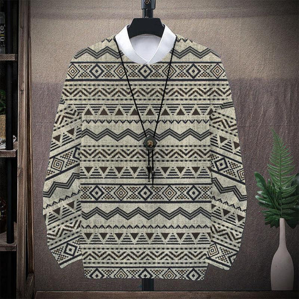 MEN'S PRINTED CASUAL SWEATER